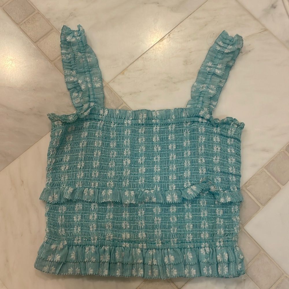 SAYLOR blue floral crop top